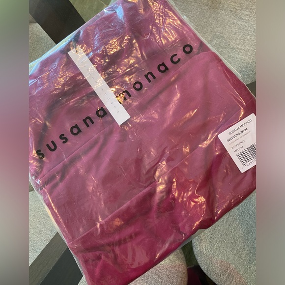 NWT Susana Monaco Raspberry Cut-Out Midi Dress Sz M - Picture 5 of 5